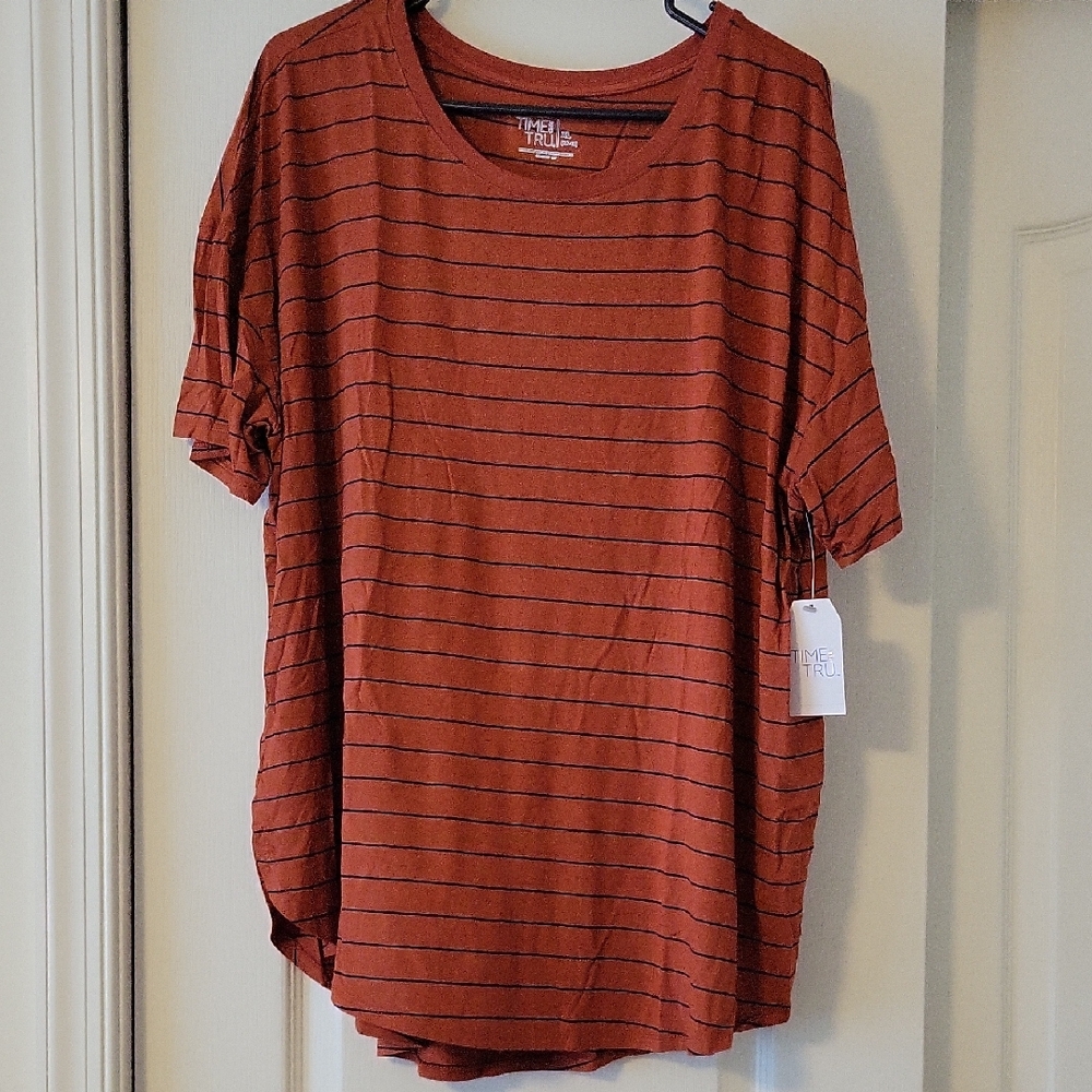 Time and Tru Orange Short Sleeve Boxy Tee